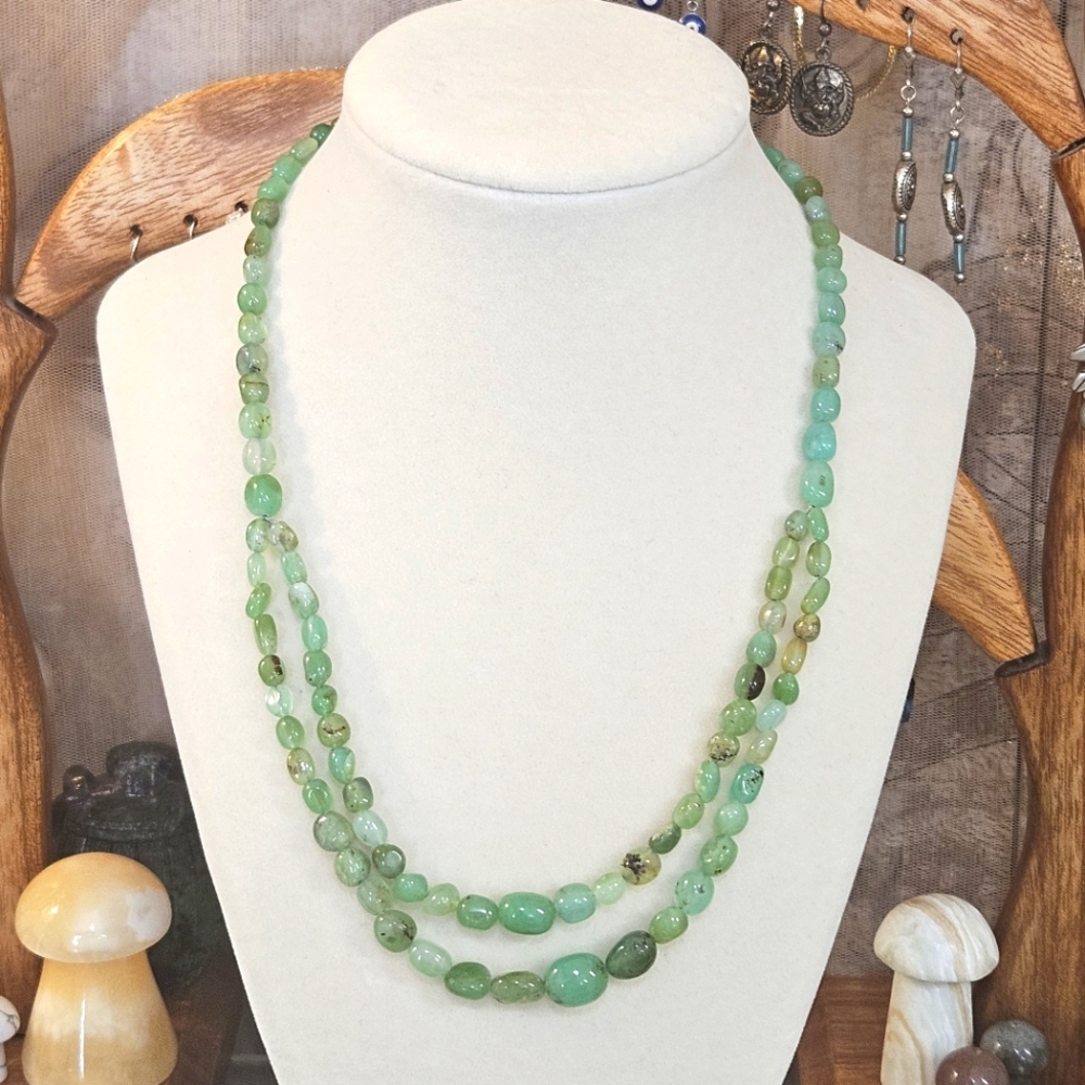 Jay King 925 Green Chalcedony Oval Bead Necklace 18"-20" New In Box